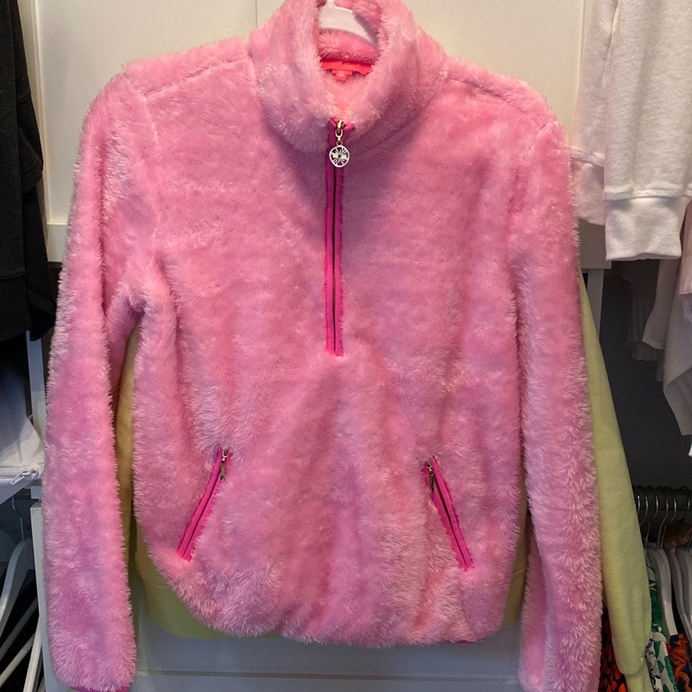 Lilly Pulitzer Skipper pink Sherpa Popover XS womens